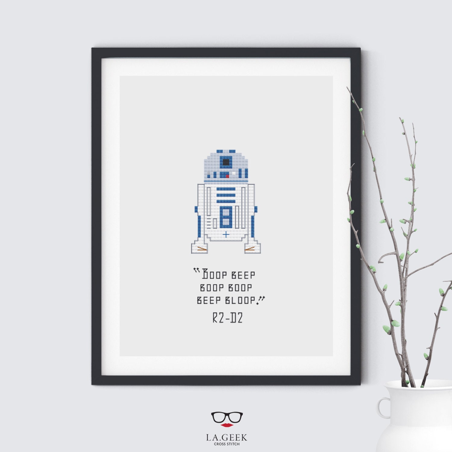 R2D2 Quote - Star Wars - Cross Stitch Pattern - Instant Download