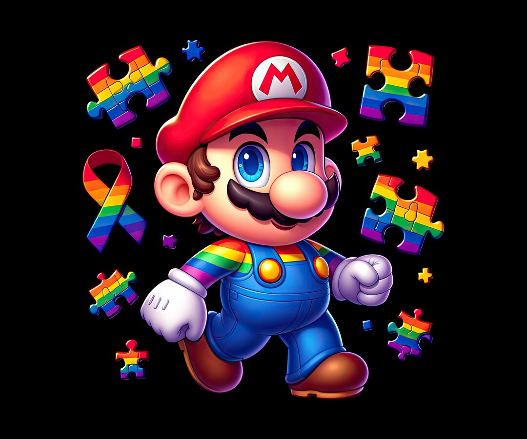 Mario Autism Pride - Etsy