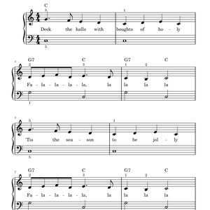 Deck The Halls – Easy Piano Sheet Music