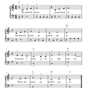 When The Saints Go Marching In – Easy Piano Sheet Music