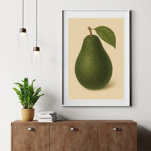 Vintage Avocado Botanical Art – Minimalist Art | Digital Download