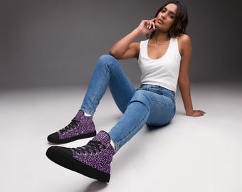Zapatillas altas de estilo urbano morado para mujer
