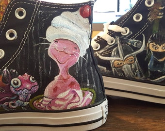 Teenage Mutant Ninja Turtles Custom Sneakers  Hand brush painted Made to order Converse Vans