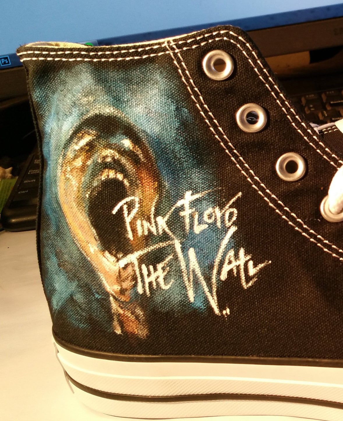 Pink Floyd Converse Shoes the Wall Dark of the Etsy