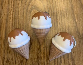 Ice Cream Cone Fidget Clicker Keychain