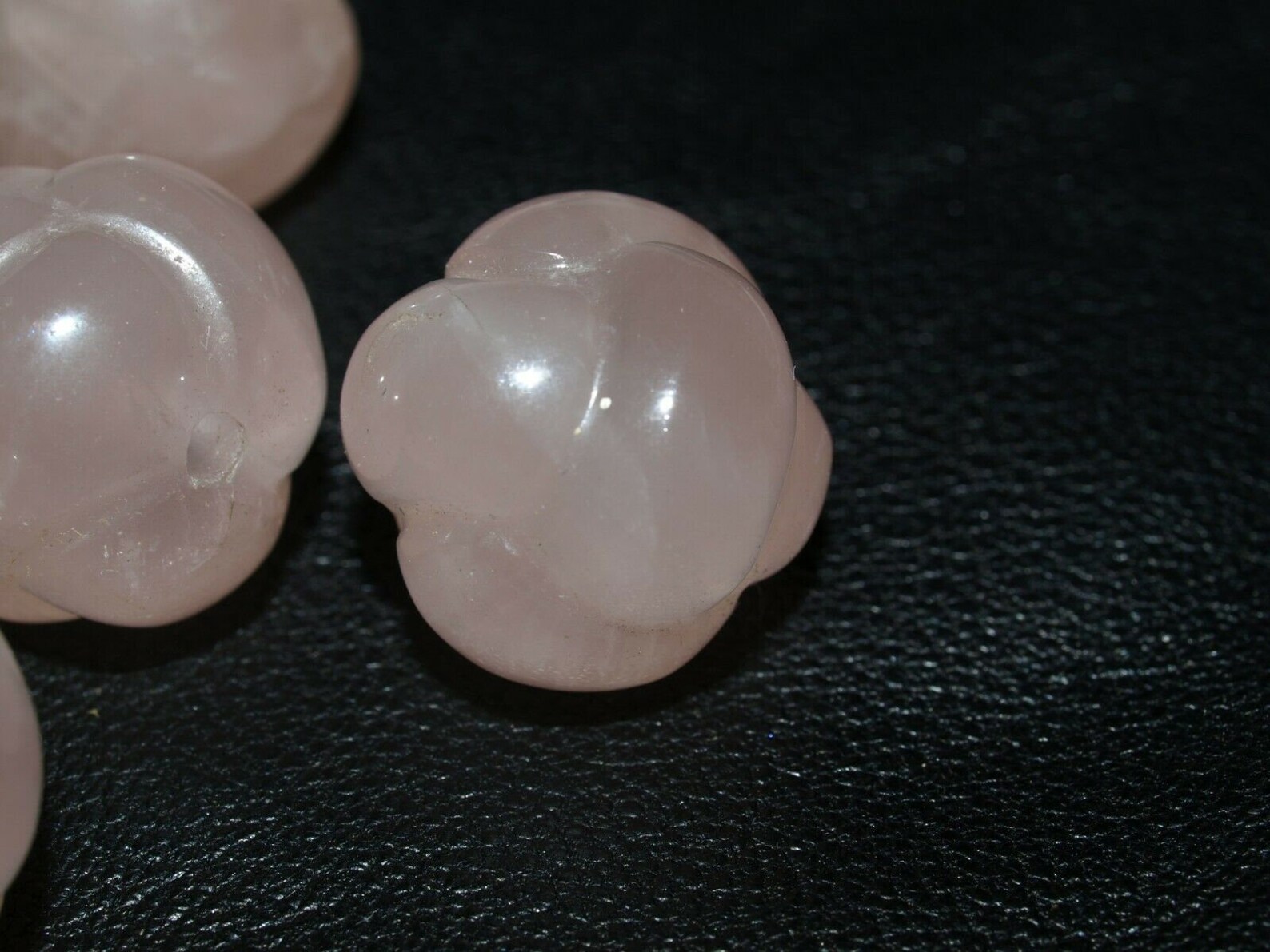 Vintage Carved Chinese Pink Rose Quartz Stone Endless Knot Etsy