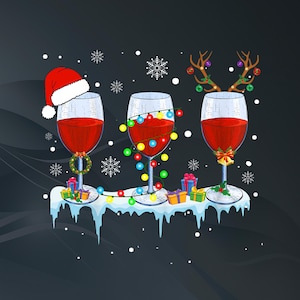 Christmas Wine PNG, Funny Christmas Sublimation, Wine Lover Clipart, Holiday Drink PNG, Digital Download