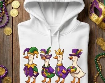 Just A Mardi Goose PNG, grappige Mardi Gras Goose clipart, Cute Carnival Goose Design, Fat Tuesday digitale download 4500px