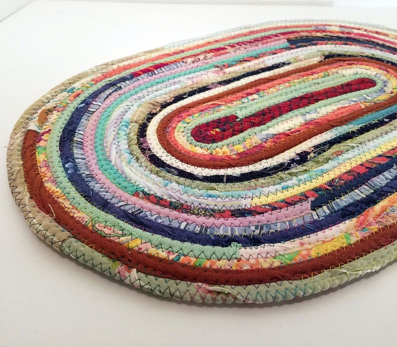 Multicolor Oval Fabric Placemat Made to Order Choose Your Etsy
