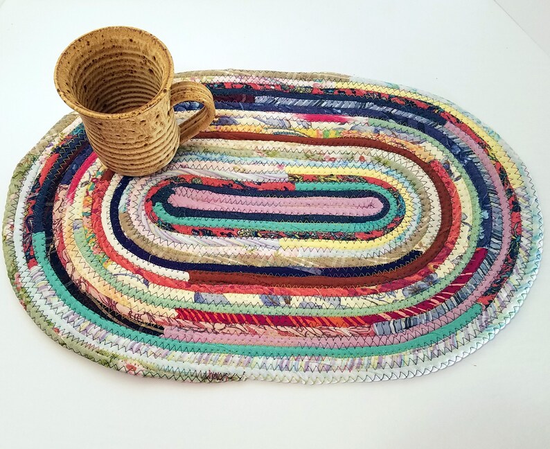 Multicolor Oval Fabric Placemat Made to Order Choose Your Etsy