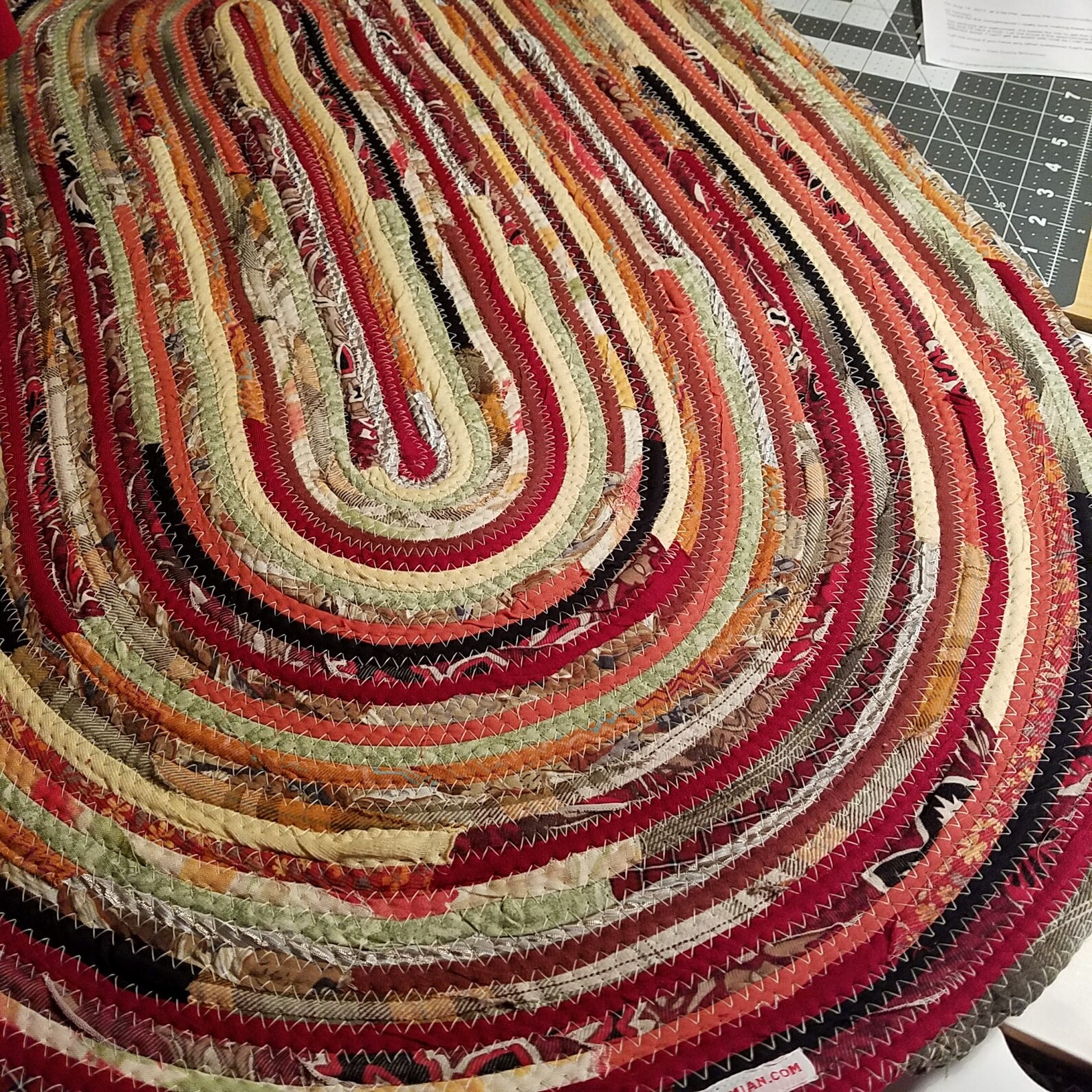 Large Oval Floor Rug Handmade Made to Order Coiled Fabric Etsy