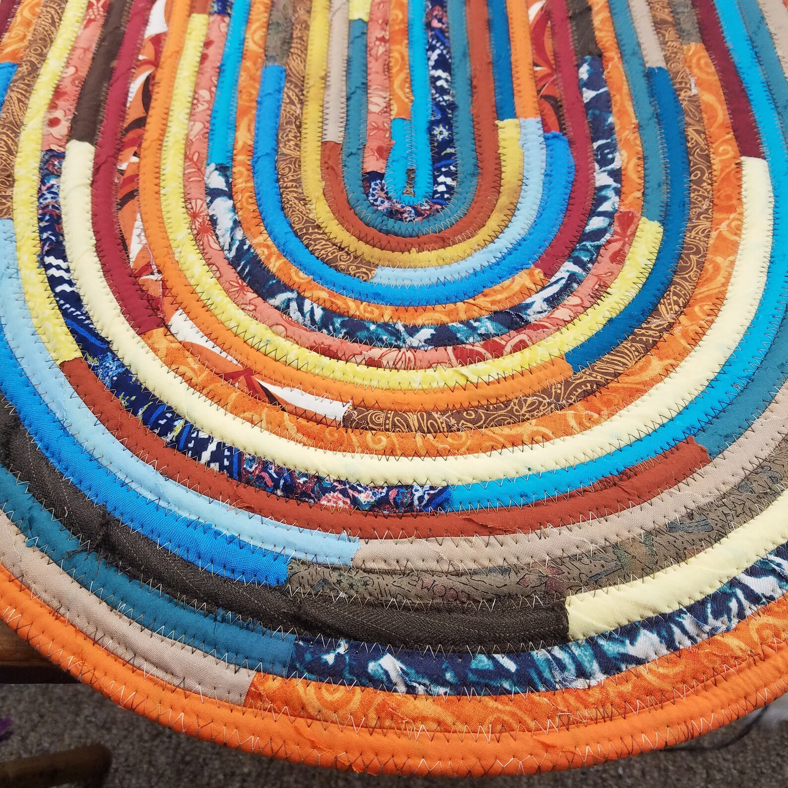 Large Oval Floor Rug Handmade Made to Order Coiled Fabric Etsy