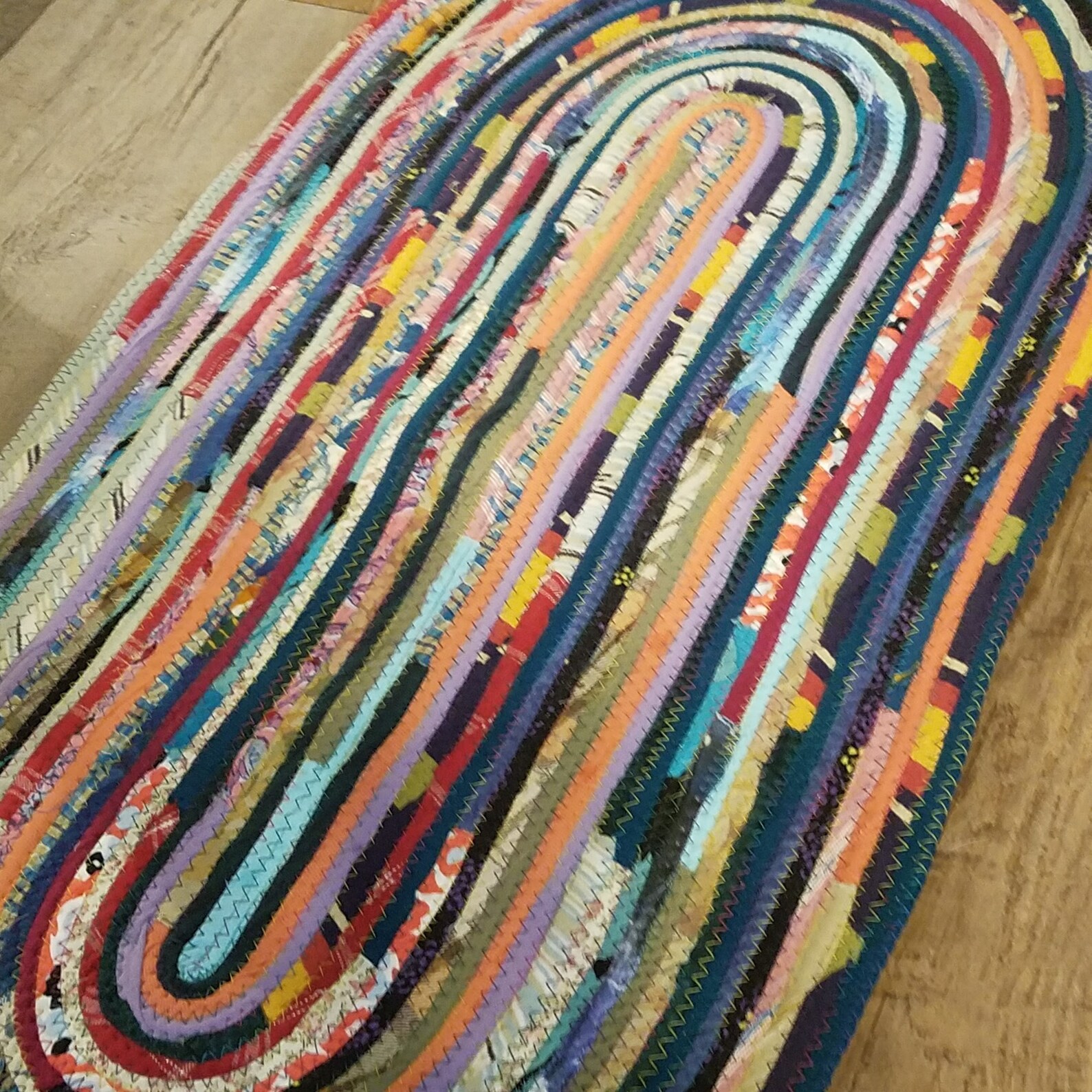 Large Oval Floor Rug Handmade Made to Order Coiled Fabric Etsy