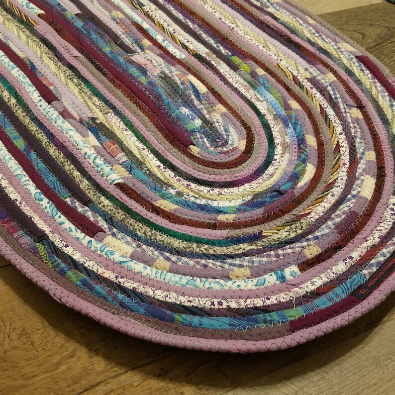 Large Oval Floor Rug Handmade Made to Order Coiled Fabric Etsy