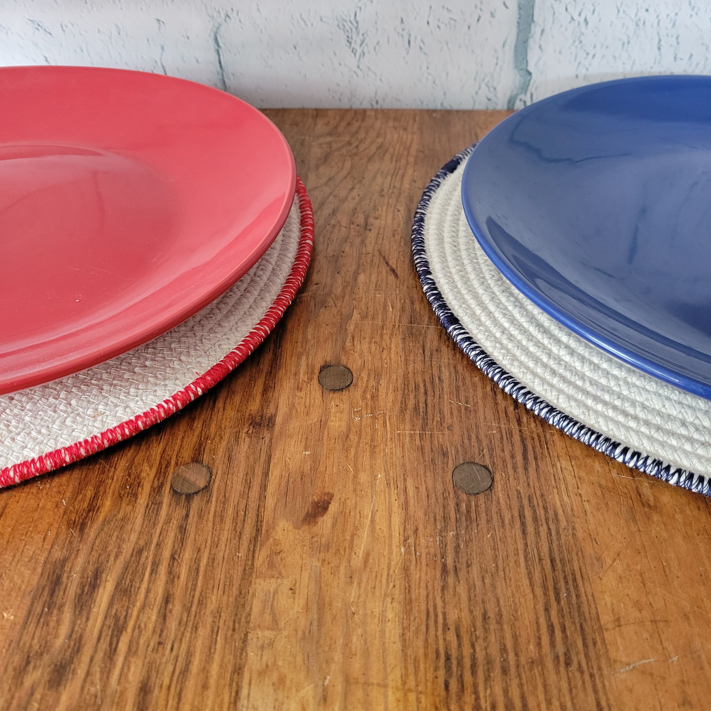 Natural Cotton Rope Table Mat Handmade Round Placemat Your Etsy