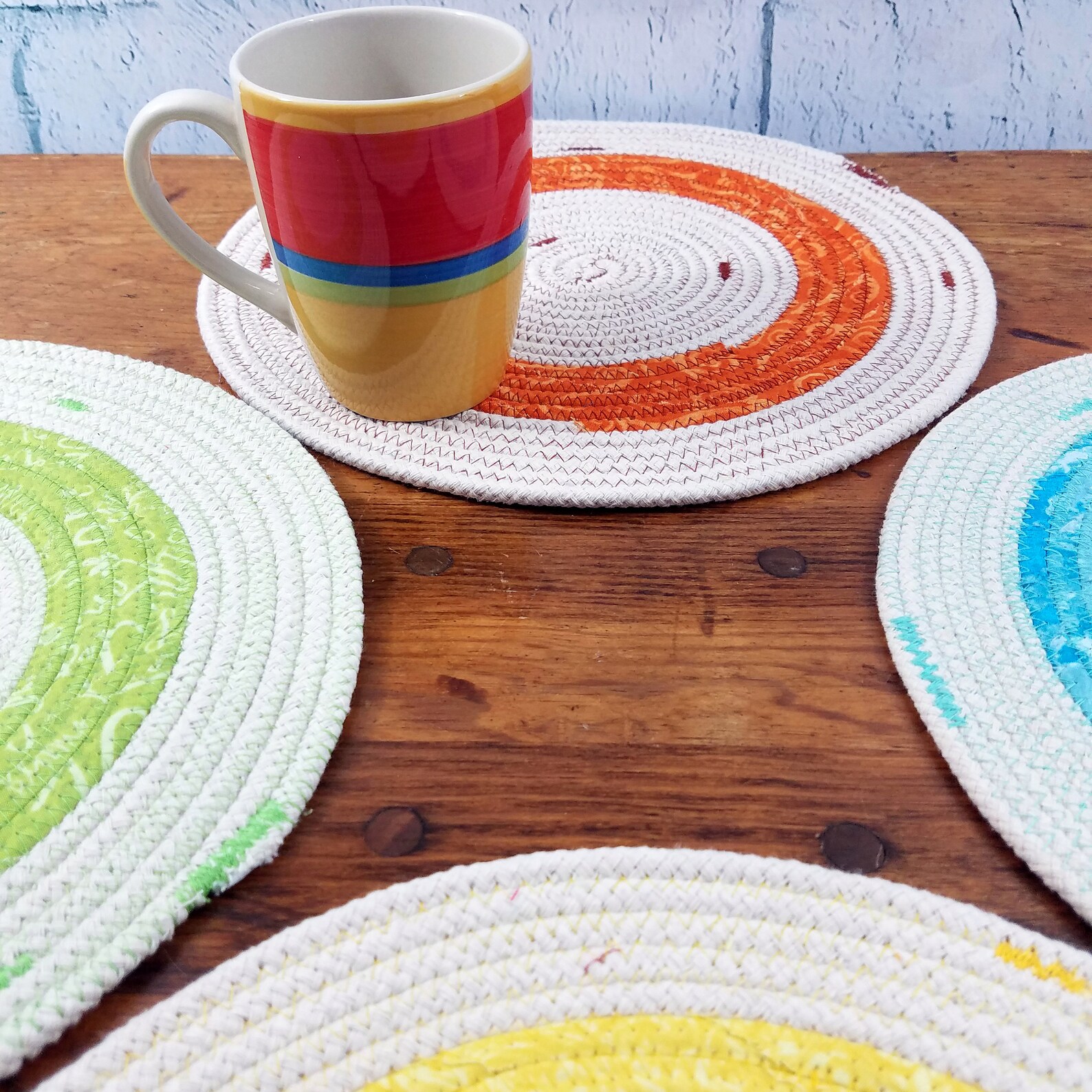 Cotton Rope Table Mat Handmade Round Placemat YOU Choose Size Etsy