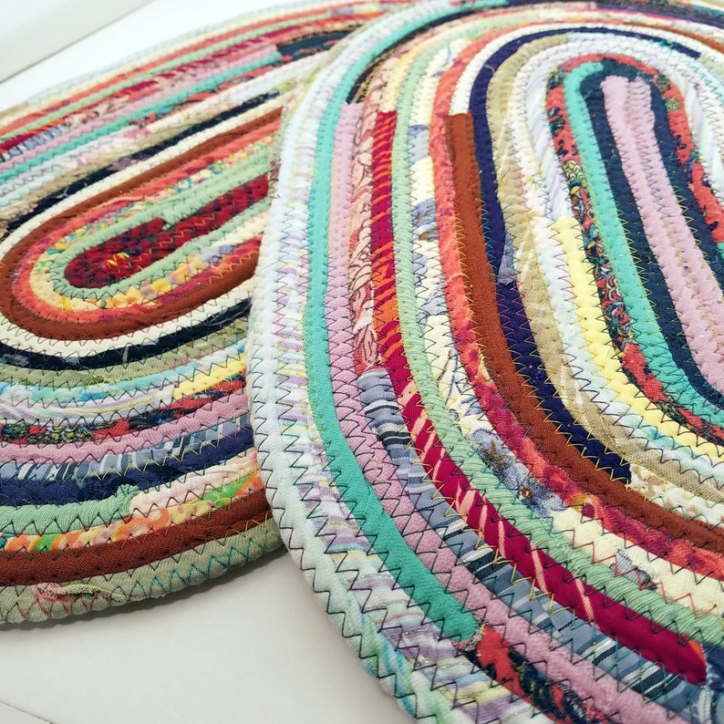 Multicolor Oval Fabric Placemat Made to Order Choose Your Etsy