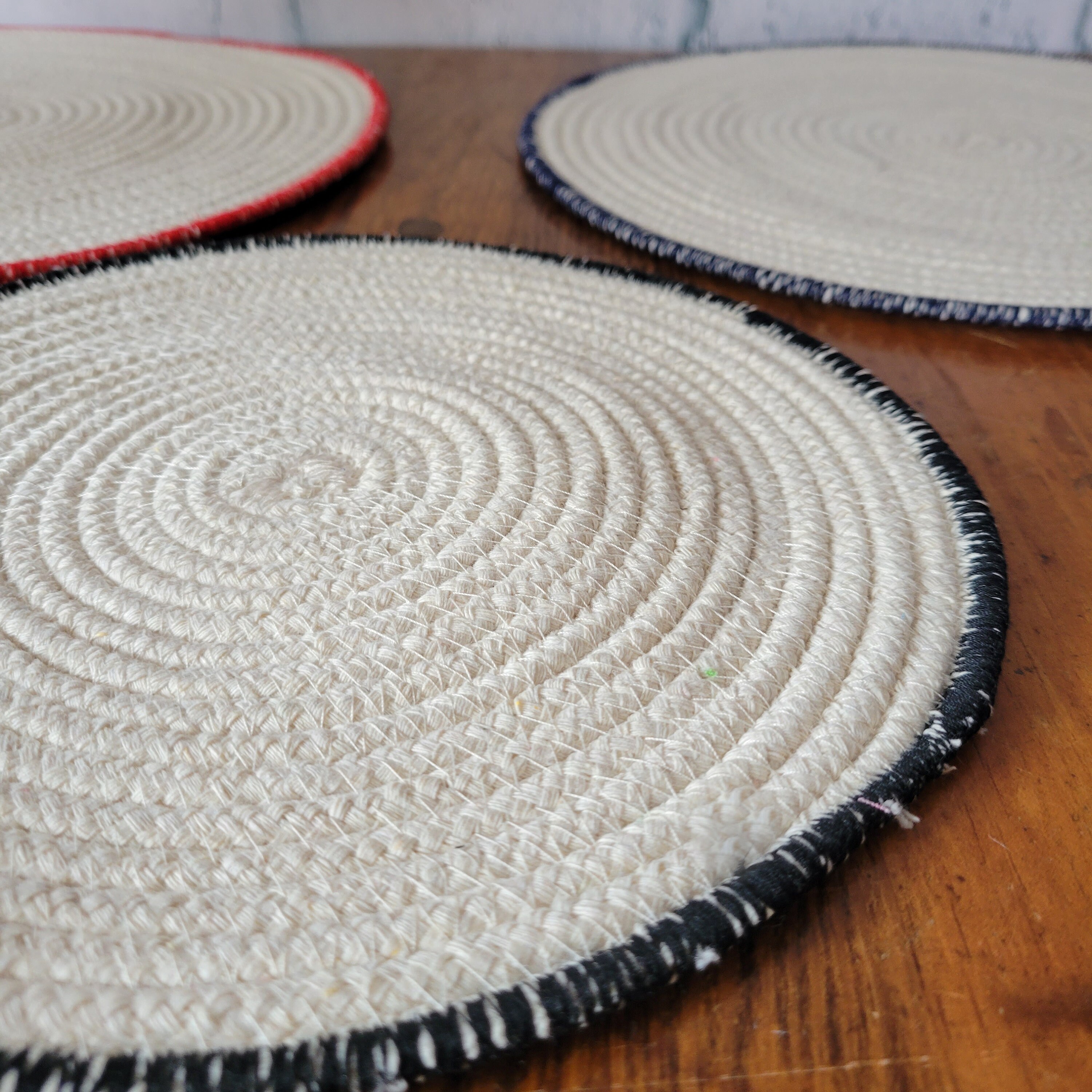 Natural Cotton Rope Table Mat Handmade Round Placemat Your Etsy