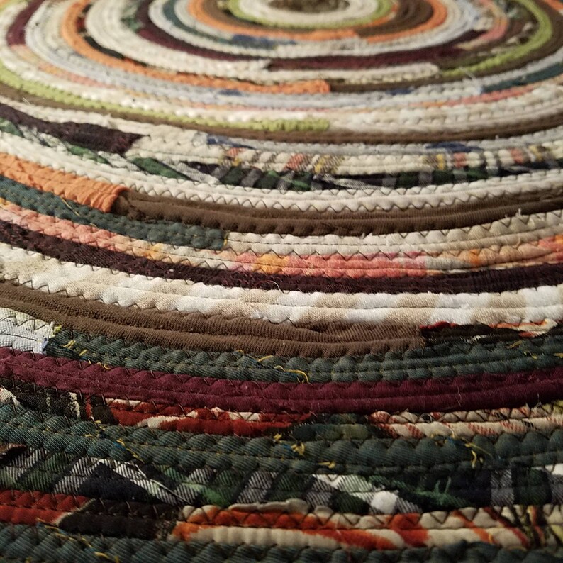 gypsy boho bohemian upcycled 2/' colorful round rug handmade to order You Choose Colors