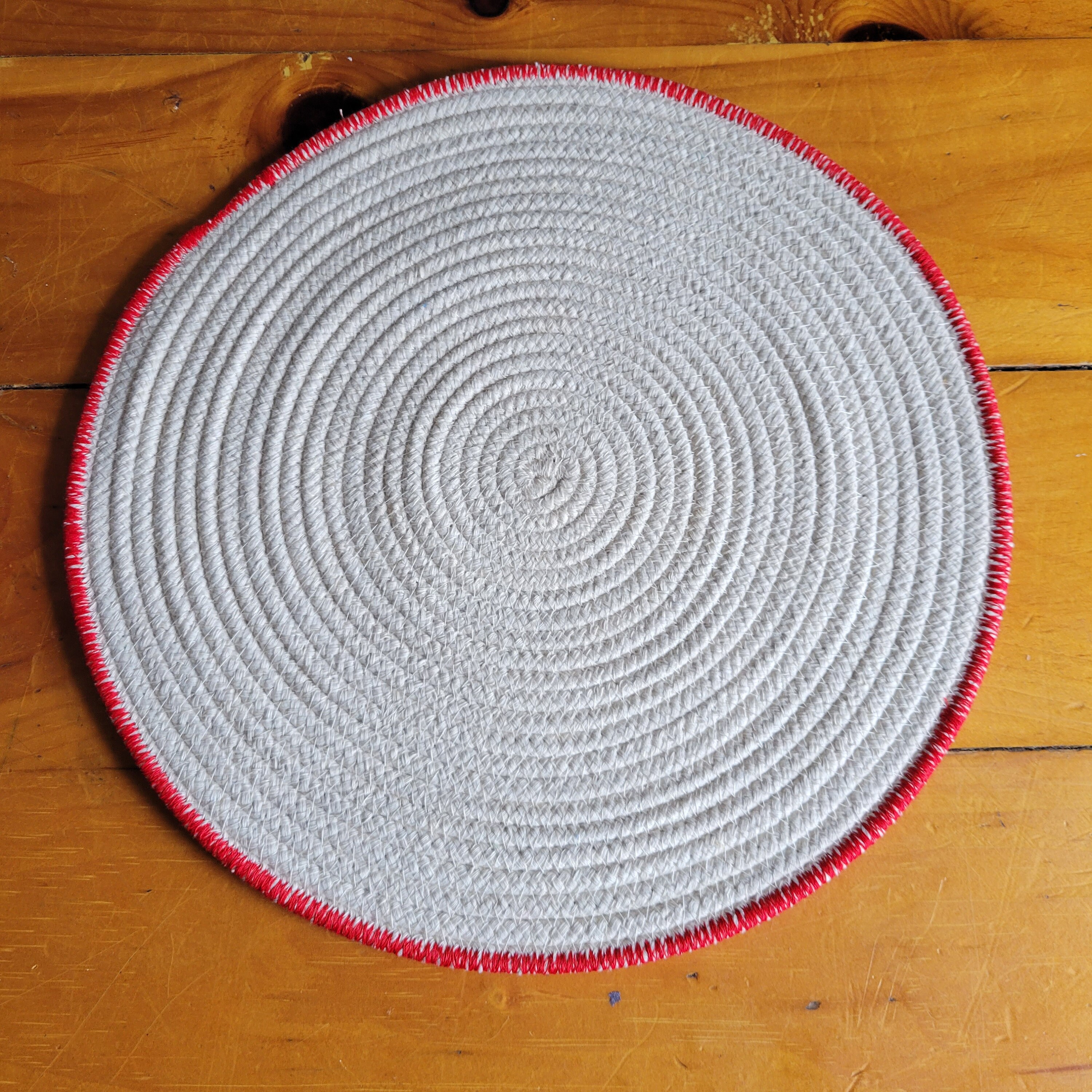 Natural Cotton Rope Table Mat Handmade Round Placemat Your Etsy