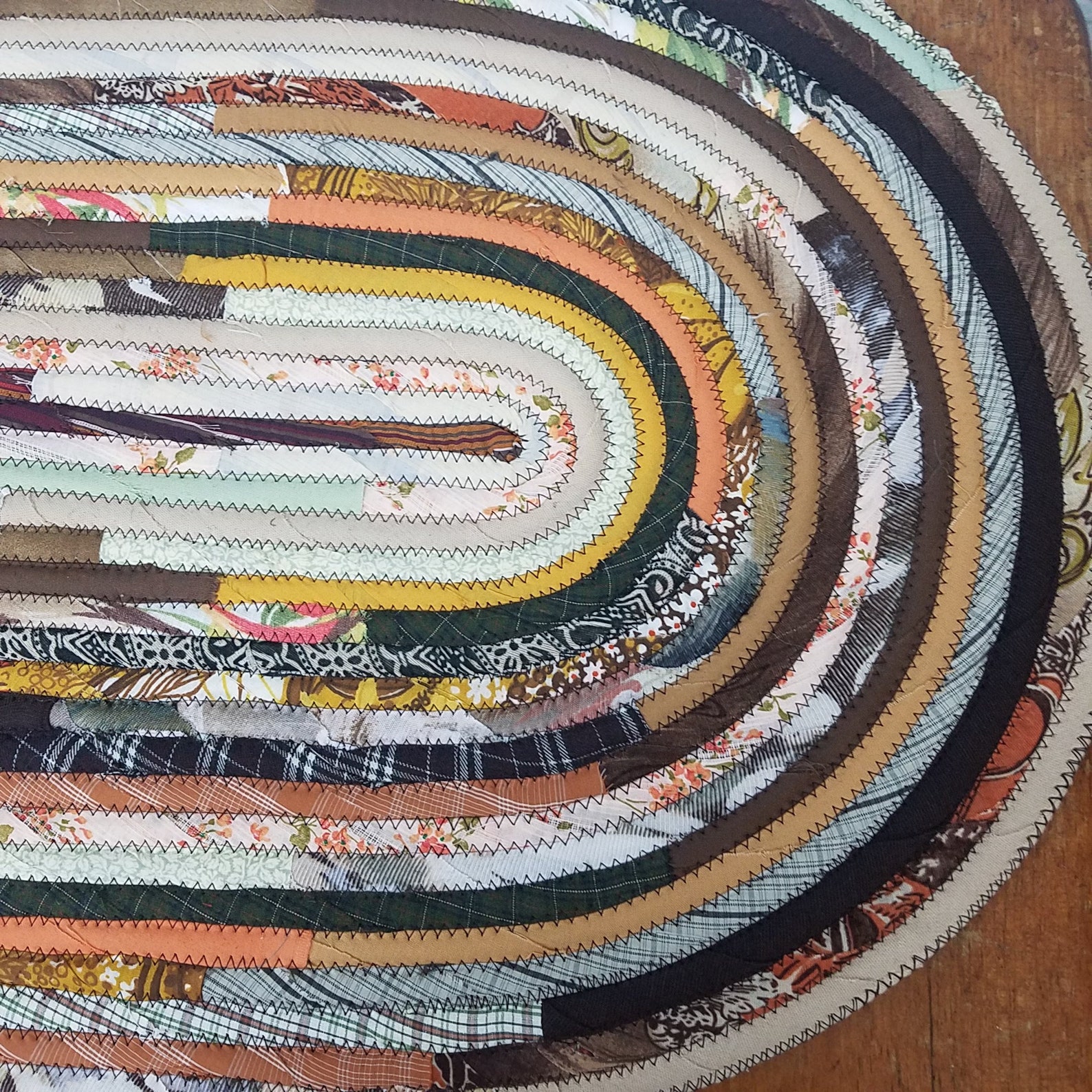 Large Oval Floor Rug Handmade Made to Order Coiled Fabric Etsy