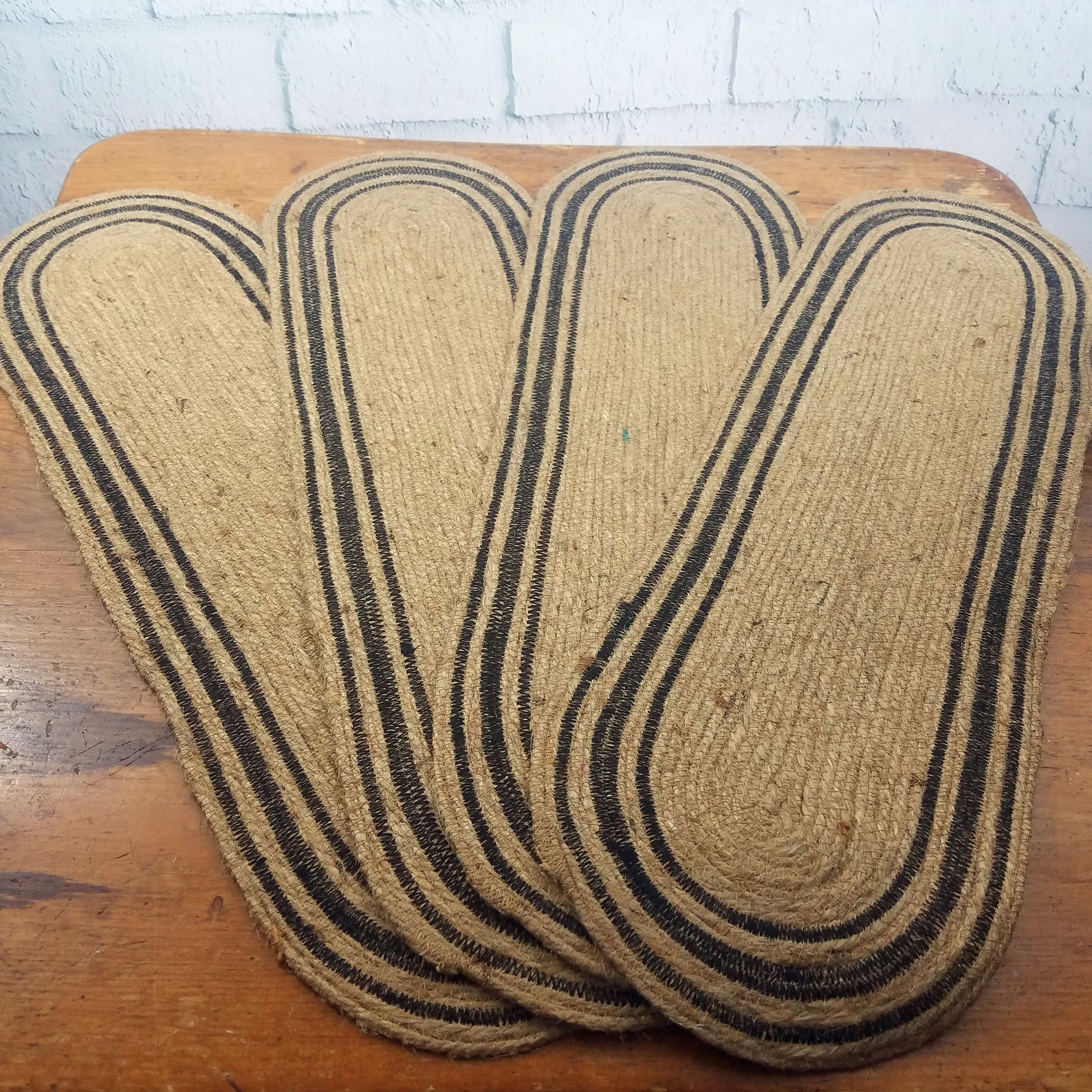 Jute Stair Treads Neutral Natural Rope Oval Rugs for Steps Etsy