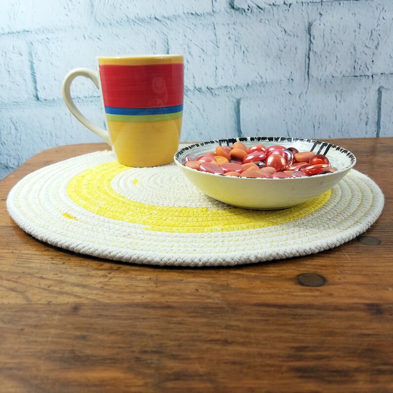 Cotton Rope Table Mat Handmade Round Placemat YOU Choose Size Etsy