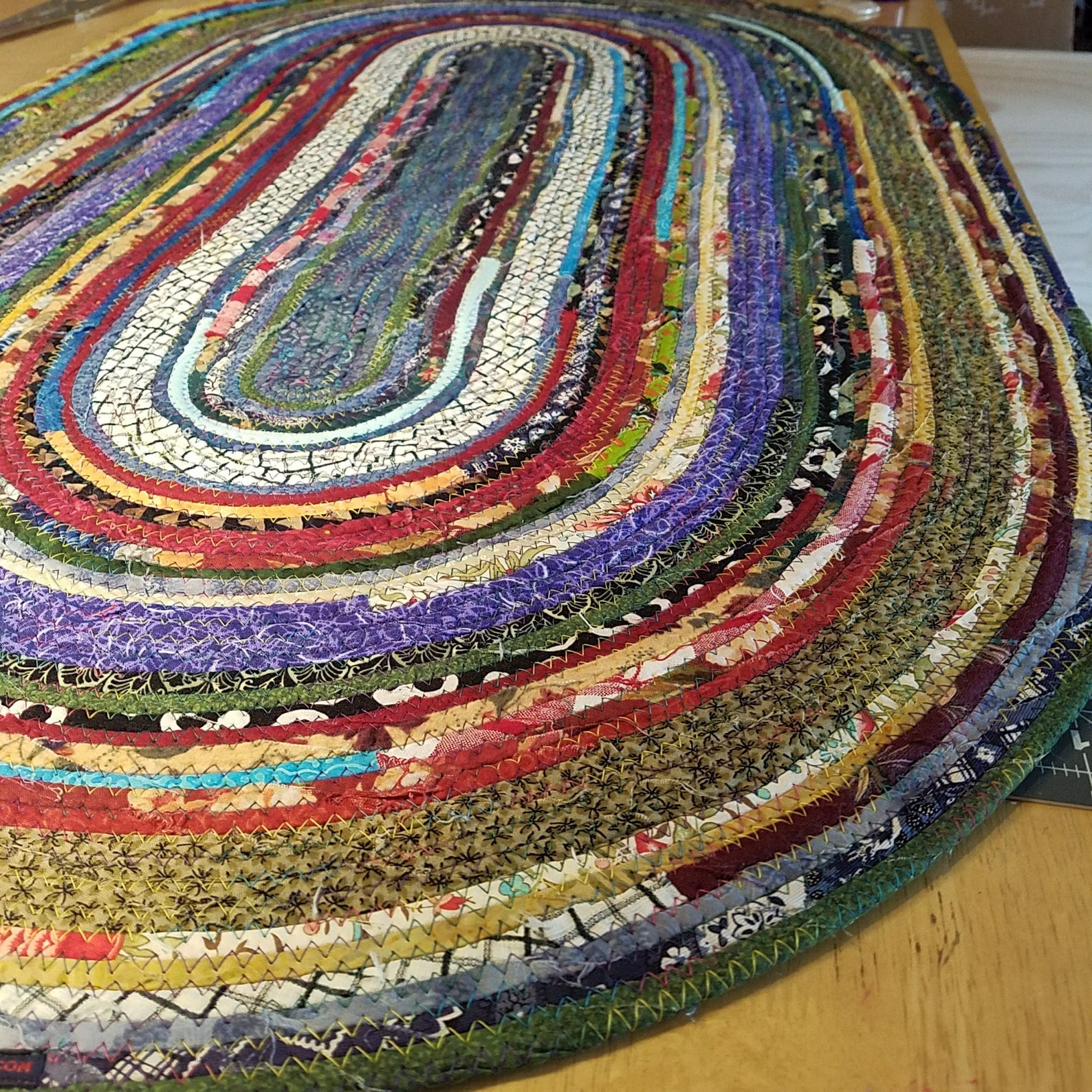 Large Oval Floor Rug Handmade Made to Order Coiled Fabric Etsy