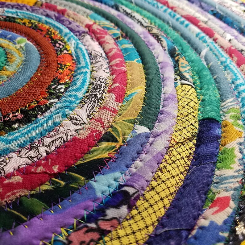 Multicolor Fabric Placemat Jeweled Stripes Vintage Look Etsy