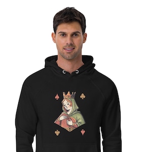 Queen of Cards - Individuelles Design Unisex Eco Raglan Hoodie, Grafik bedruckter Hoodie, lässige Grundausstattung & perfektes Geschenk