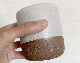 SALE tumblers cup mug ceramic in warm brown  clay ONE