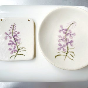 Fireweed ornament dish bowl inspirational gift handmade floral flowers survivor healing image 2