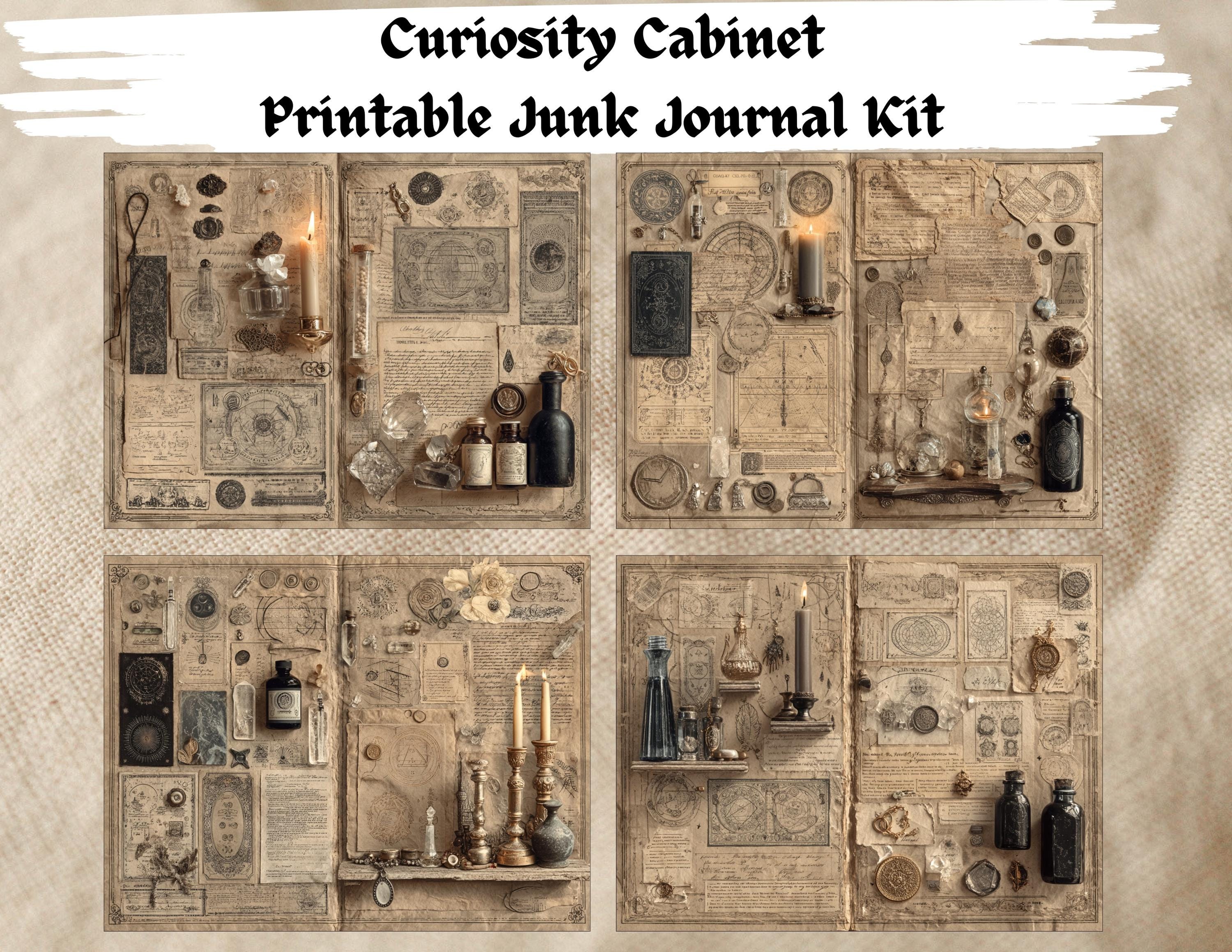 Curiosity Journal Curiosity Cabinet Digital Junk Journal Kit, Printable Scrapbooking ...