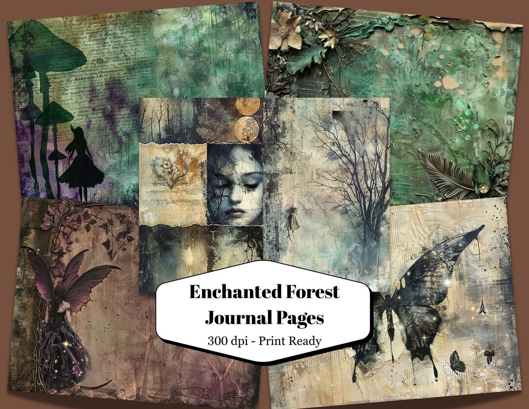 Enchanted Forest Junk Journal Pages, Gothic Ephemera (digital Download ...