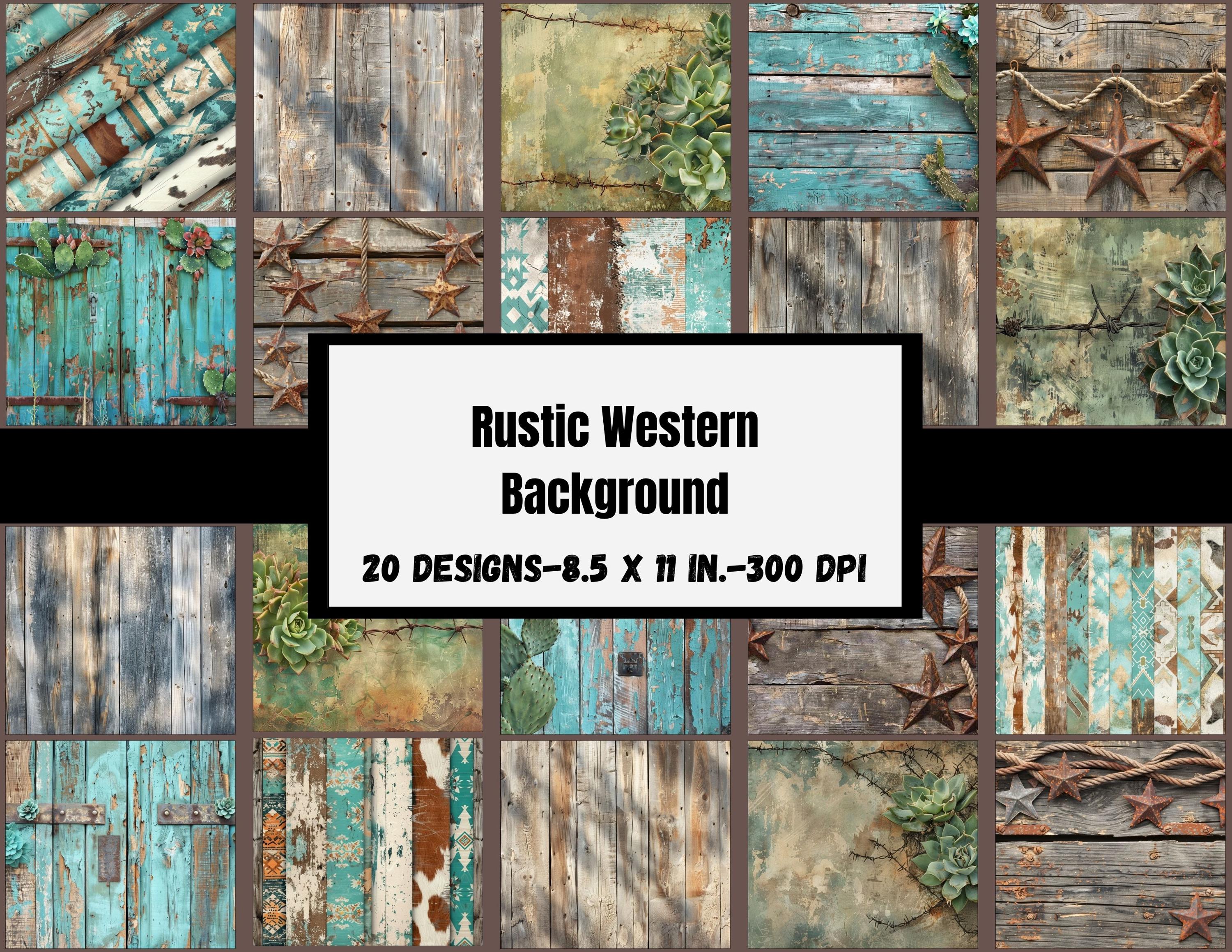 Rustic Western Texture Rustic Western Background Textures: 20 Digital Papers (8.5x11 ...