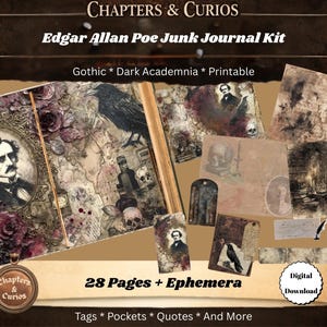 Edgar Allan Poe Junk Journal Kit: Makaberes Basteln (Digitaler Download)