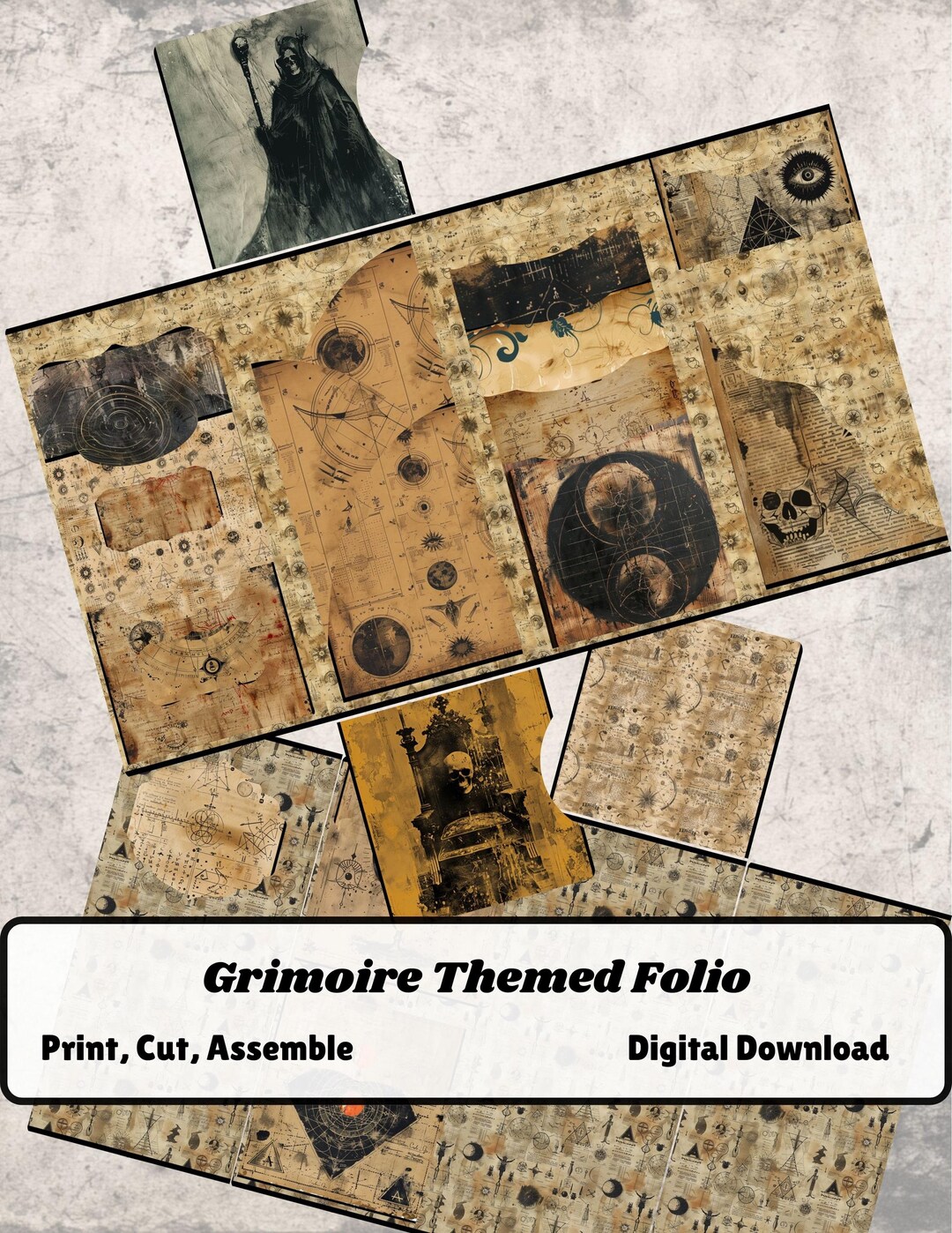 Grimoire Folio Junk Journal Add-ad, Gothic Printable (digital Download ...