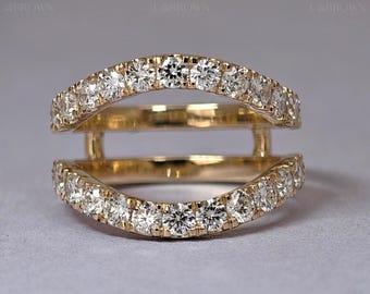 Lab Diamond Enhancer Wedding Band, Engagement Ring Jacket, Stacking Ring