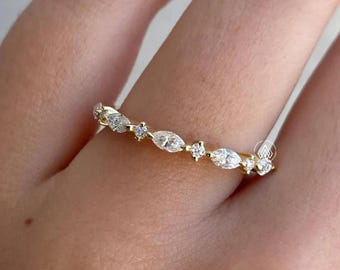 Marquise Eternity Band | Lab Grown Diamond Wedding Anniversary Gift