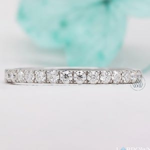 1.70 MM Round Cut Lab Grown Diamond Band, Half Eternity Band, Wedding Band, Stackable Band, Matching Band for Engagement Ring Gift For Her