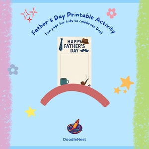 Lettre/page de dessin pour papa | Fête des pères à imprimer pour les enfants | Cadeau numérique couleur et écriture