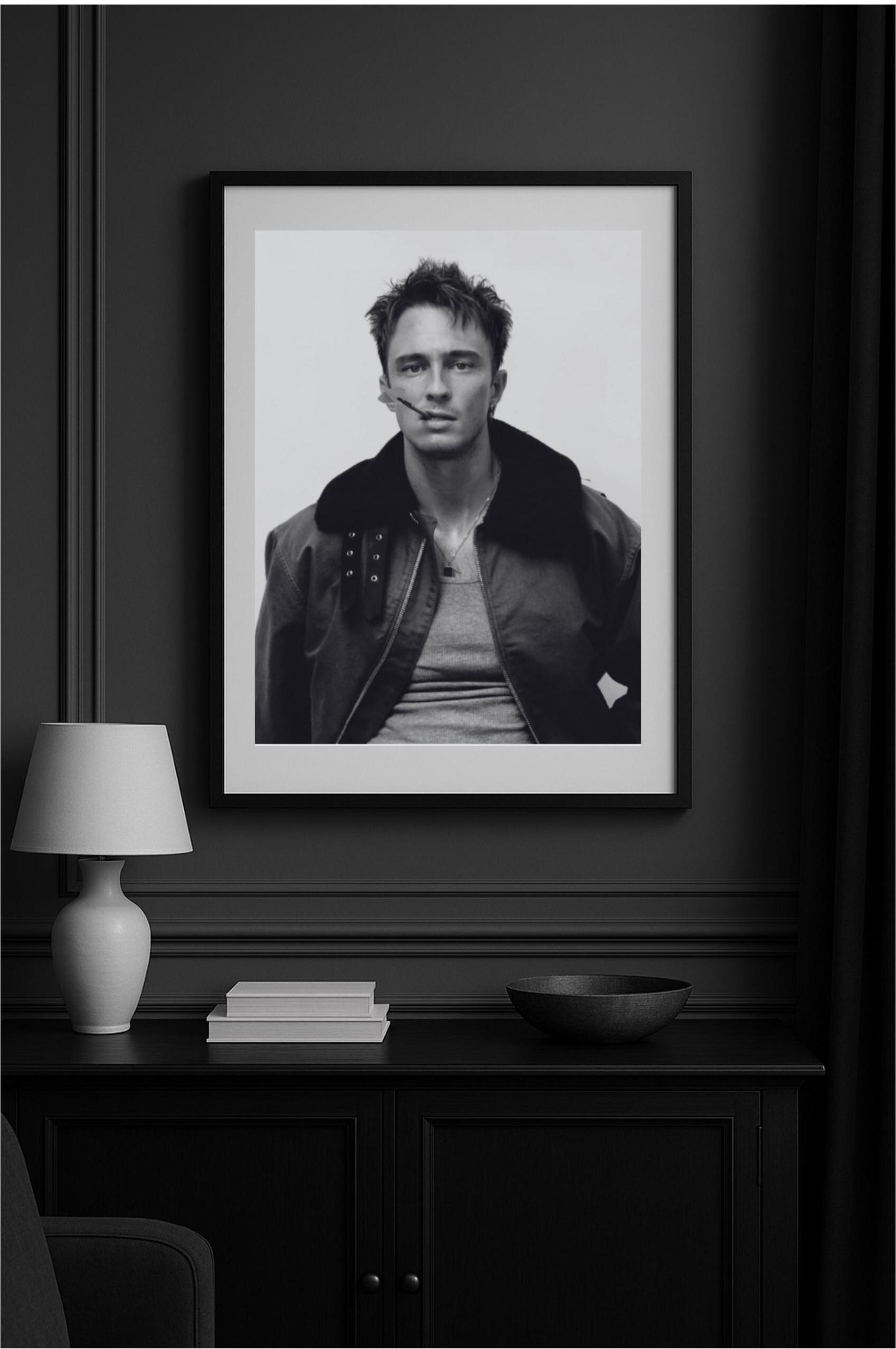 Old Money Drew Starkey Wall Art | Black & White Portrait Print | Rafe Cameron OBX | Masculine Vintage Aesthetic | Digital Download