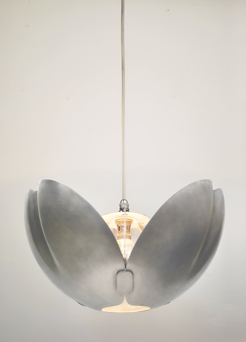 Bud Uplighter Space-age, Industrial Lampshade, Vintage Mid-century style, Contemporary Pendant Light image 2