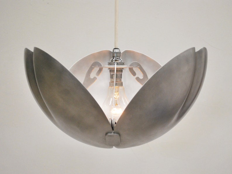 Bud Uplighter Space-age, Industrial Lampshade, Vintage Mid-century style, Contemporary Pendant Light image 6