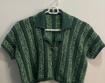 Patrón de polo de crochet de hortensias: top corto fácil para principiantes (patrón PDF)