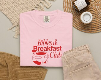 Camiseta del Club de las Biblias y el Desayuno / Camiseta de la Iglesia Faith Coffee