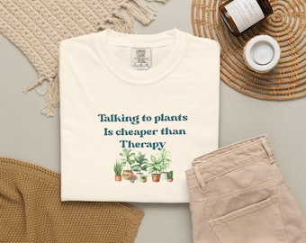 Camiseta para amantes de las plantas y jardineros: hablar con las plantas es mi terapia
