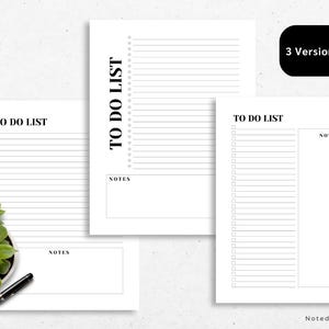 To Do Notes.pdf To Do List & Notes | Printable (PDF Download) | US Letter and A4 ...