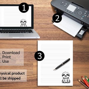 Sloth Printers Sloth Stationery Paper: Printable Letter Writing Set, Note Paper (PDF ...