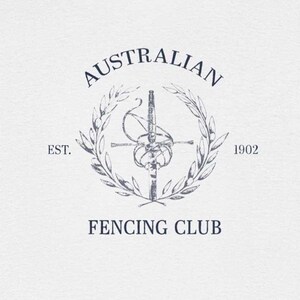 Fencing T-Shirt for Epee Foil Sabre Athletes Unisex Graphic Tee for Fencing Sport Shirt Cotton Australian Fencing Club Training Shirt